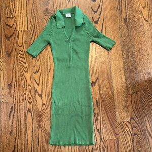 Abercrombie & Fitch Green Ribbed Knit Dress